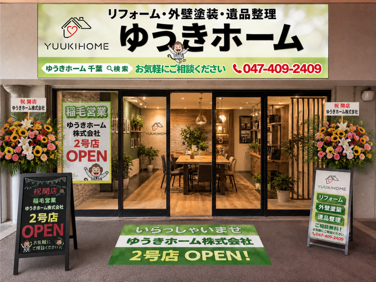 【オープニングスタッフ大募集】新店舗☆稲毛営業所！【職人・施工管理・事務・リフォームプランナー】ゆうきホーム株式会社2号店